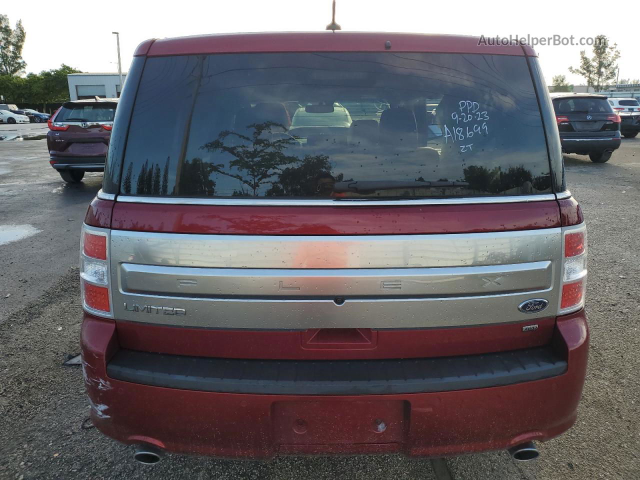 2019 Ford Flex Limited Красный vin: 2FMHK6D87KBA18699