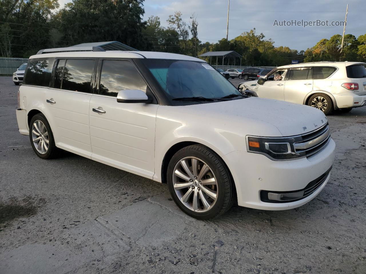 2016 Ford Flex Limited White vin: 2FMHK6DT4GBA09650