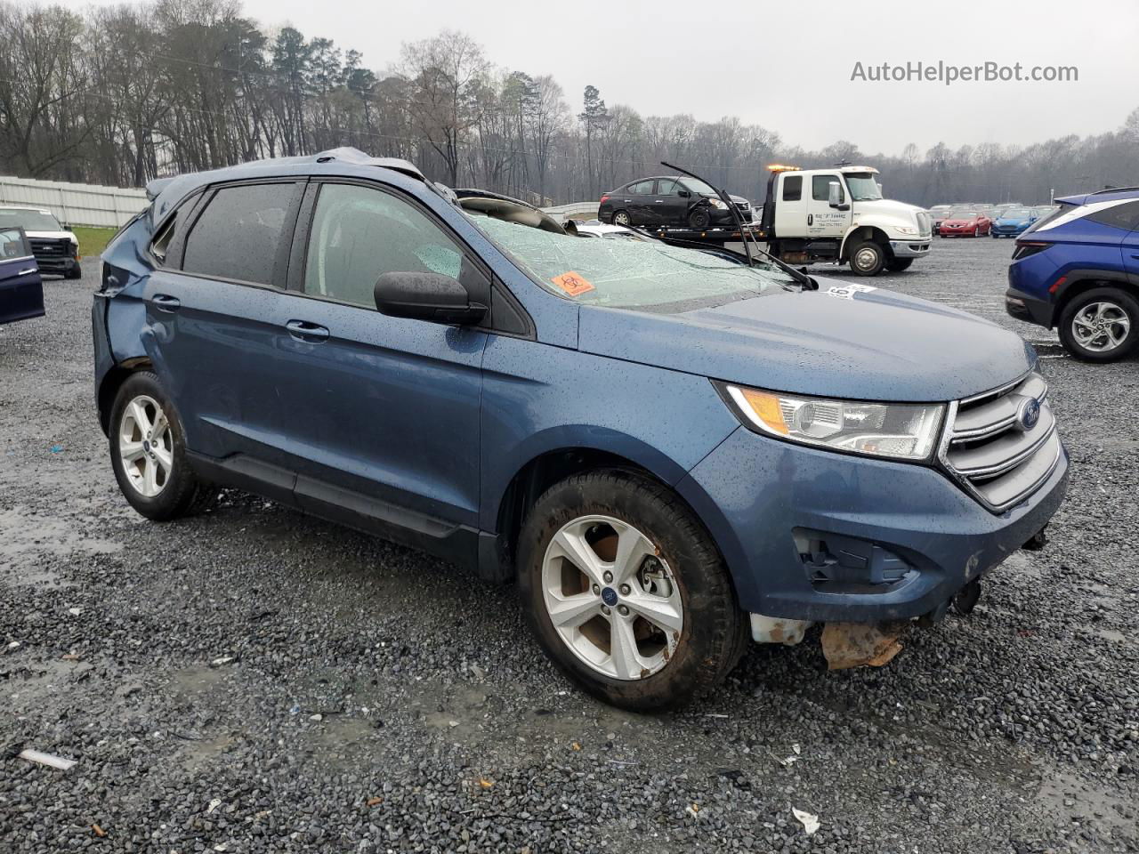 2018 Ford Edge Se Blue vin: 2FMPK3G92JBB02796