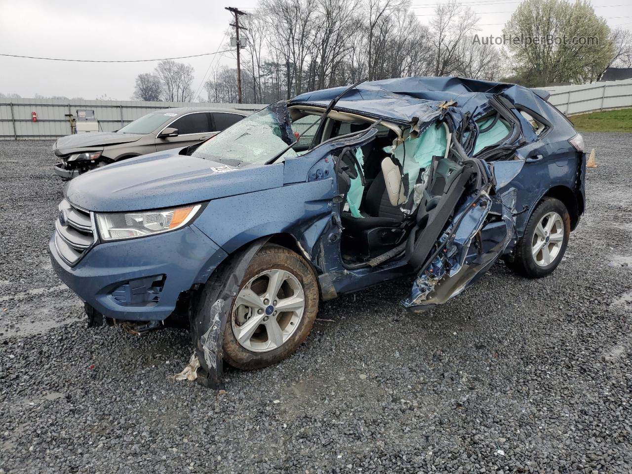 2018 Ford Edge Se Blue vin: 2FMPK3G92JBB02796