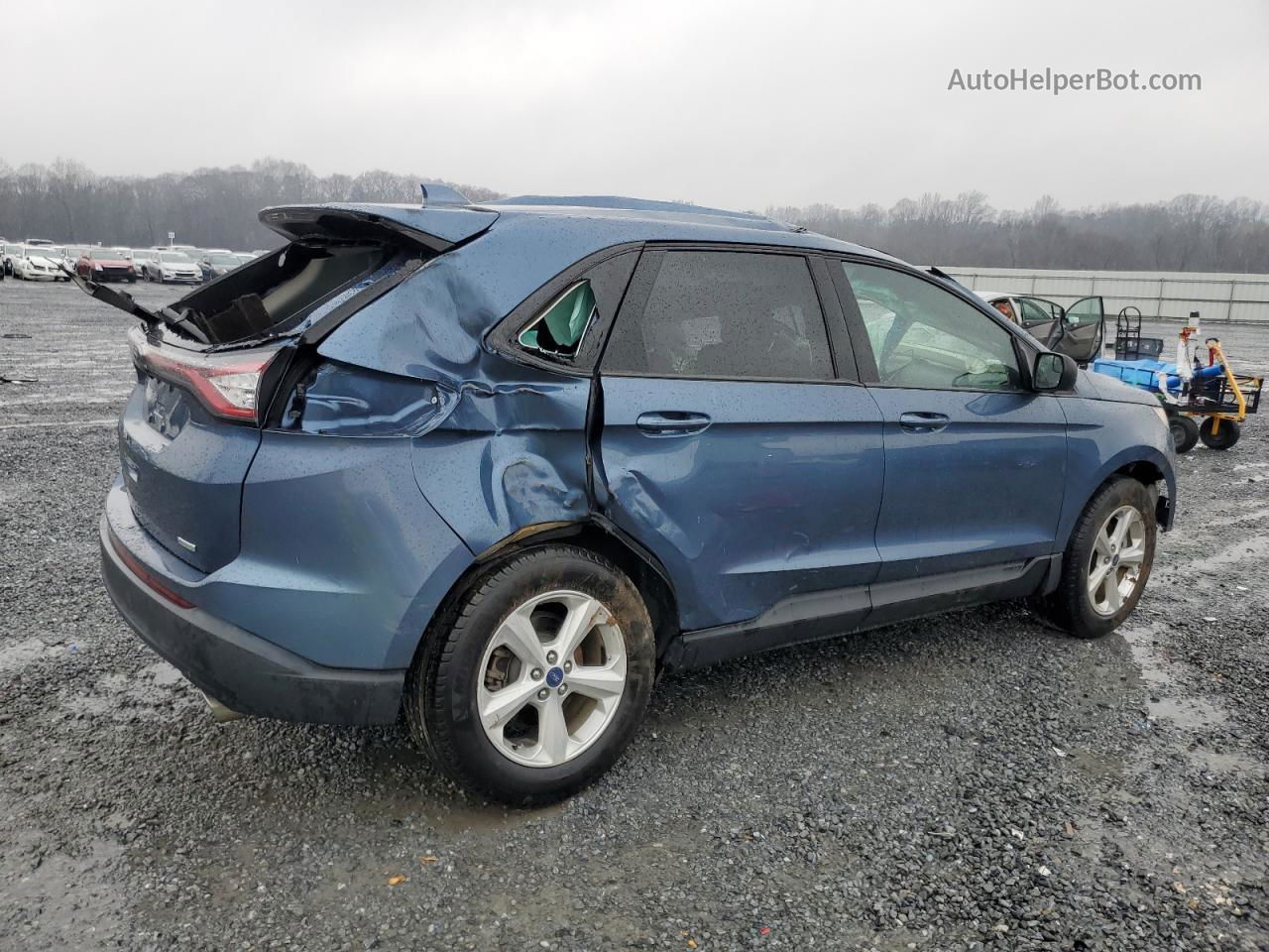 2018 Ford Edge Se Blue vin: 2FMPK3G92JBB02796