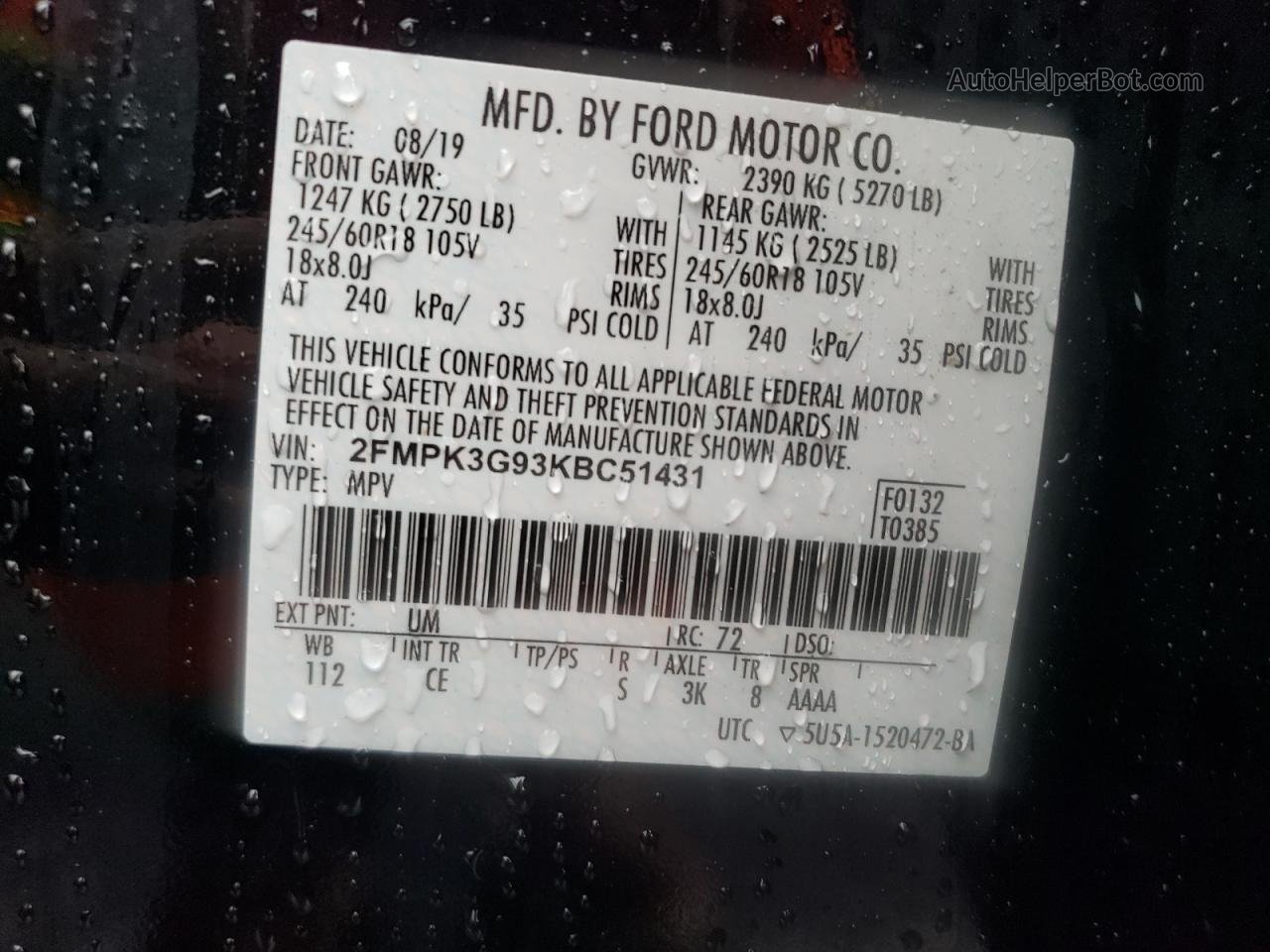 2019 Ford Edge Se Black vin: 2FMPK3G93KBC51431