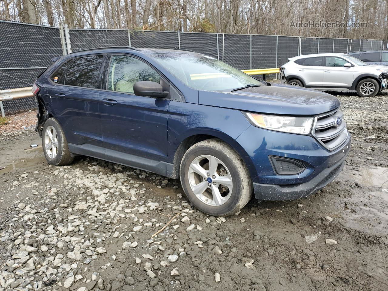 2017 Ford Edge Se Blue vin: 2FMPK3G94HBB66719