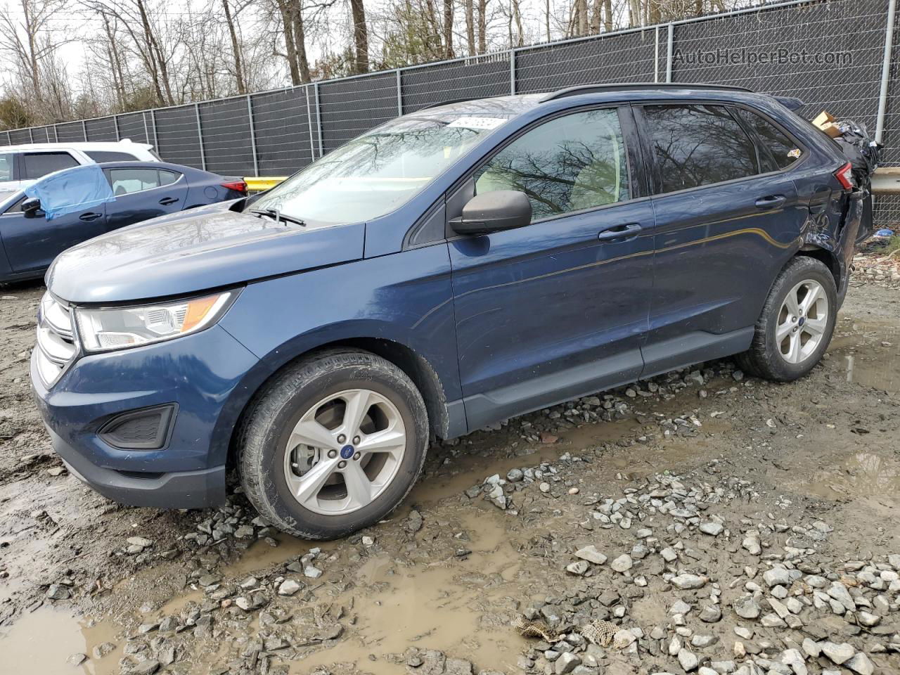 2017 Ford Edge Se Blue vin: 2FMPK3G94HBB66719