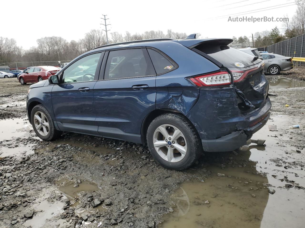 2017 Ford Edge Se Синий vin: 2FMPK3G94HBB66719