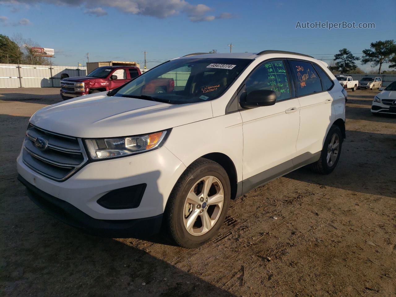 2016 Ford Edge Se White vin: 2FMPK3G95GBC04635