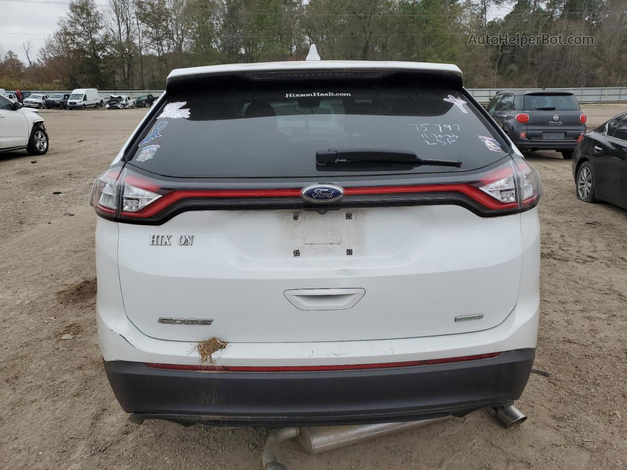 2017 Ford Edge Se White vin: 2FMPK3G95HBB40923