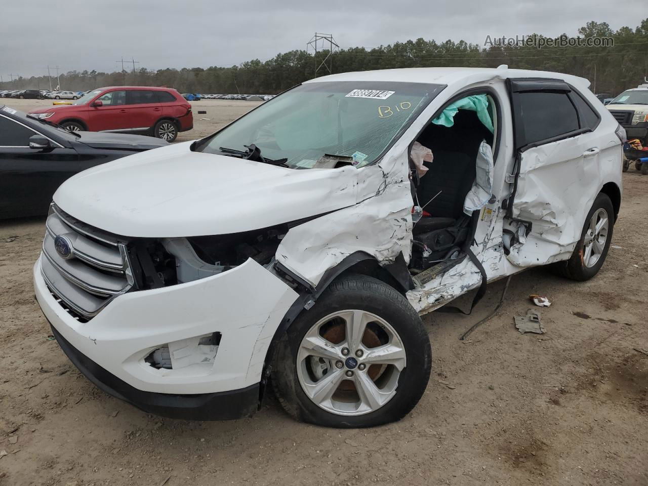 2017 Ford Edge Se White vin: 2FMPK3G95HBB40923