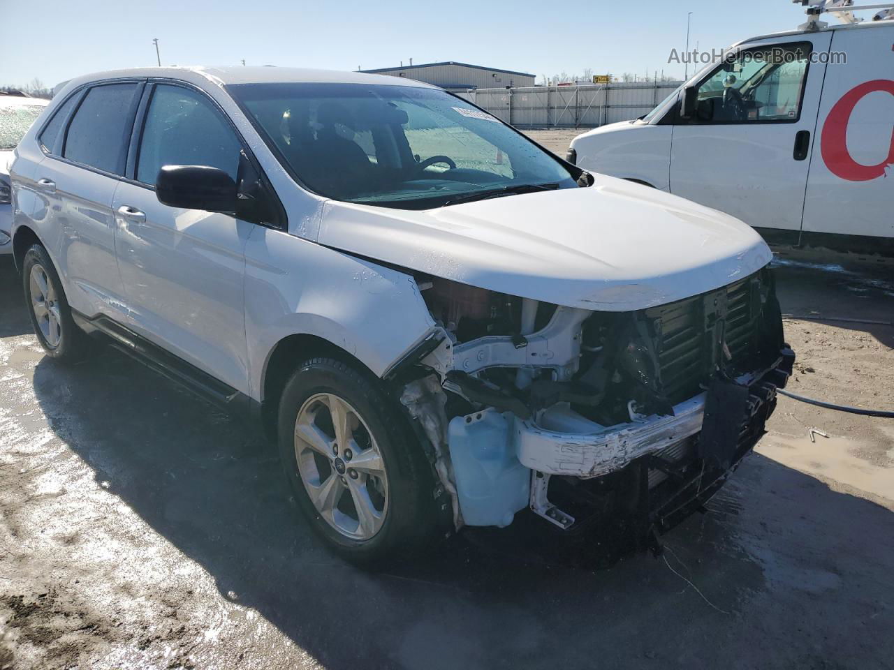 2018 Ford Edge Se White vin: 2FMPK3G95JBC31891