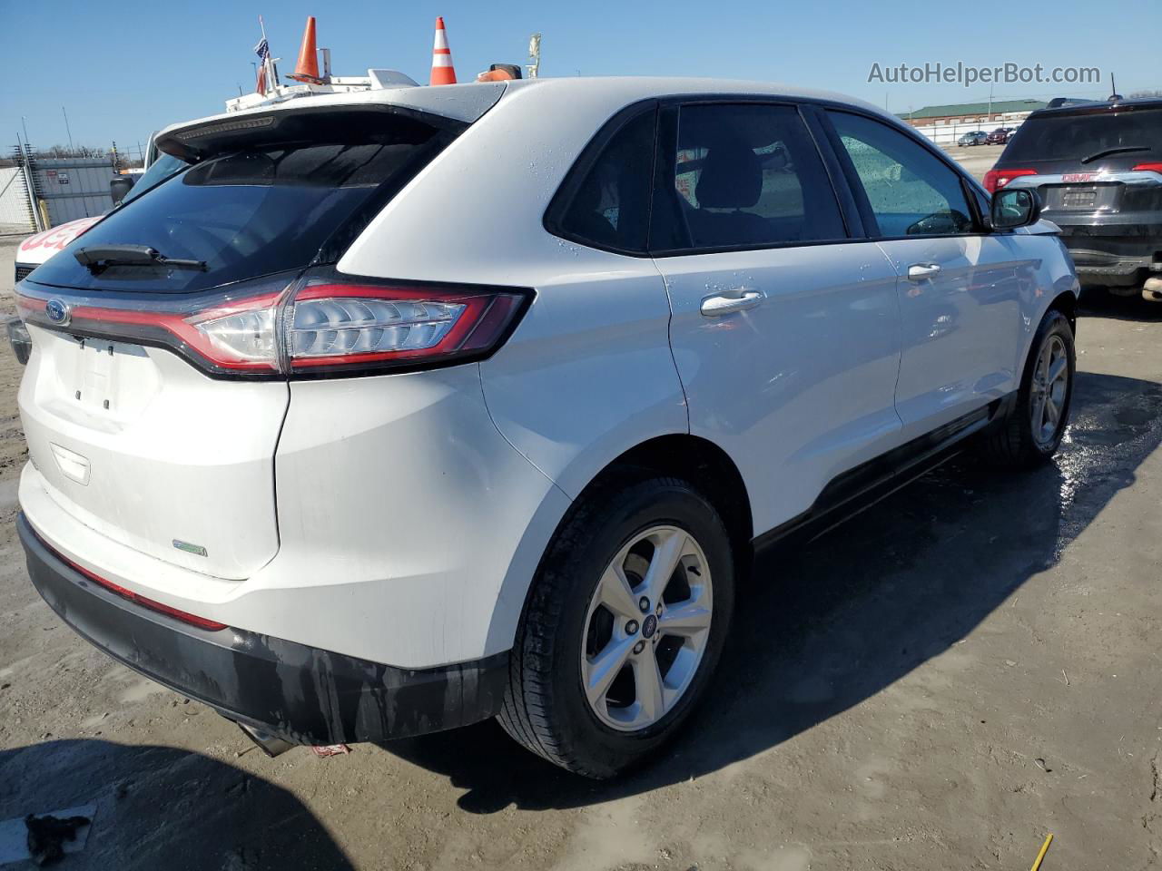 2018 Ford Edge Se White vin: 2FMPK3G95JBC31891