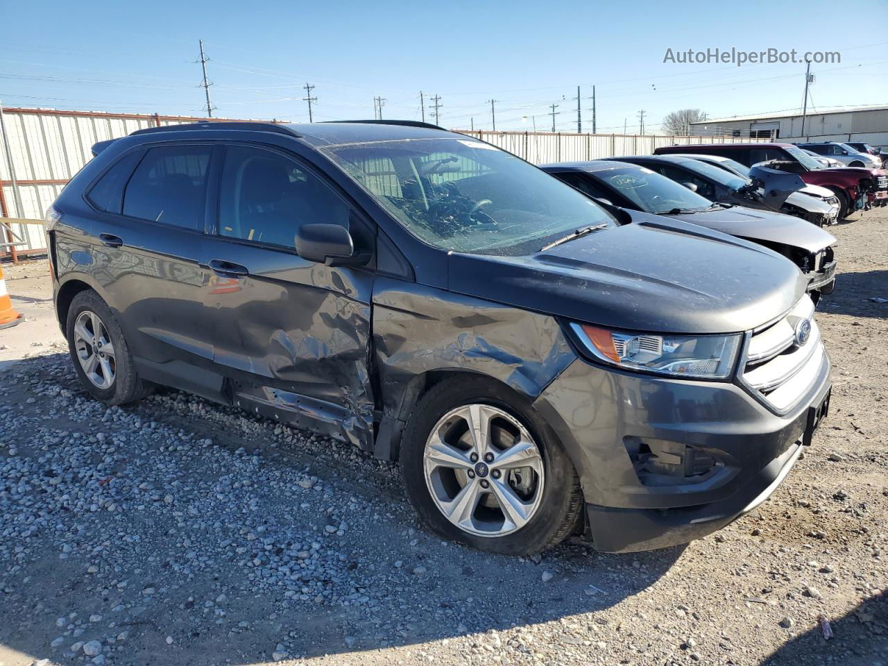 2018 Ford Edge Se Gray vin: 2FMPK3G96JBB25417