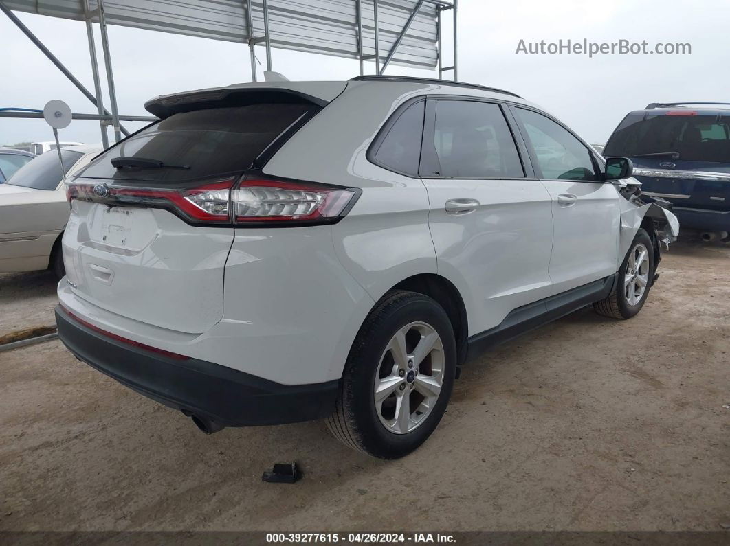 2016 Ford Edge Se White vin: 2FMPK3G98GBB51302