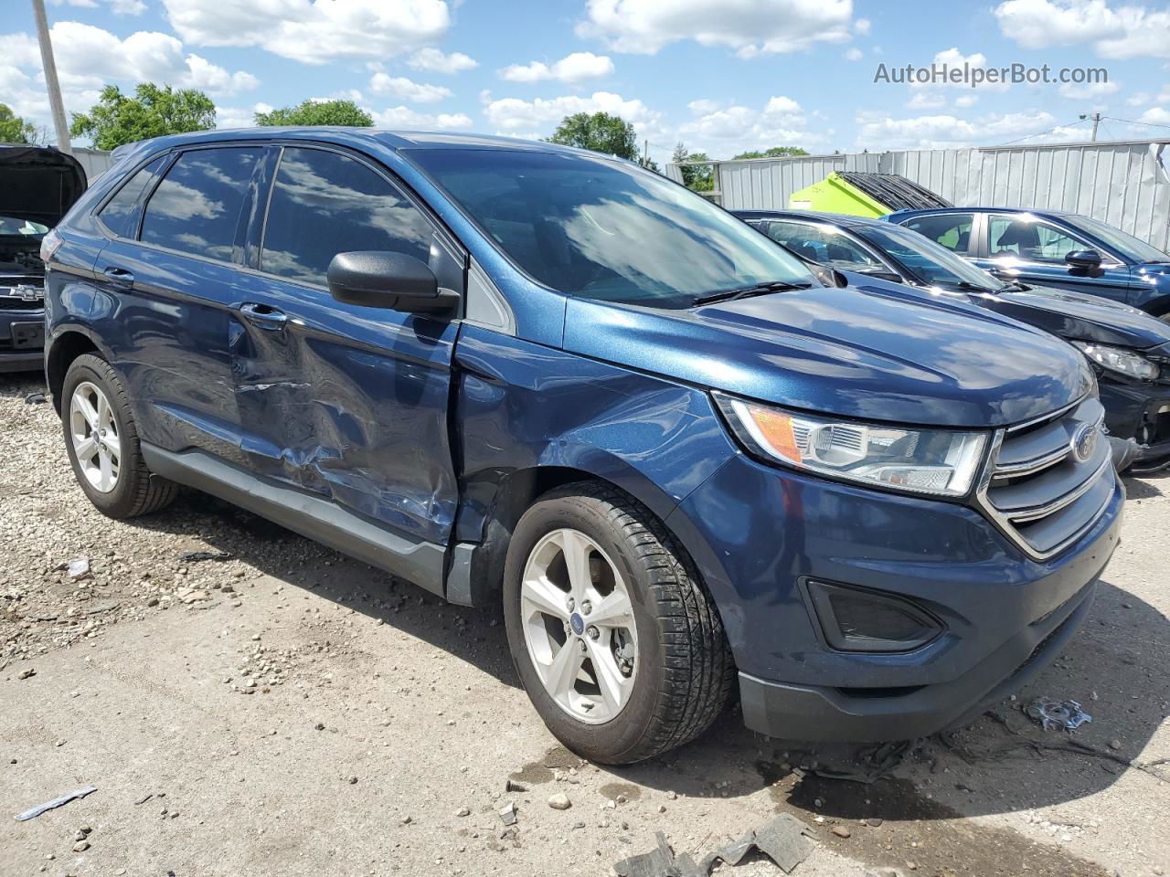 2017 Ford Edge Se Blue vin: 2FMPK3G98HBC59453