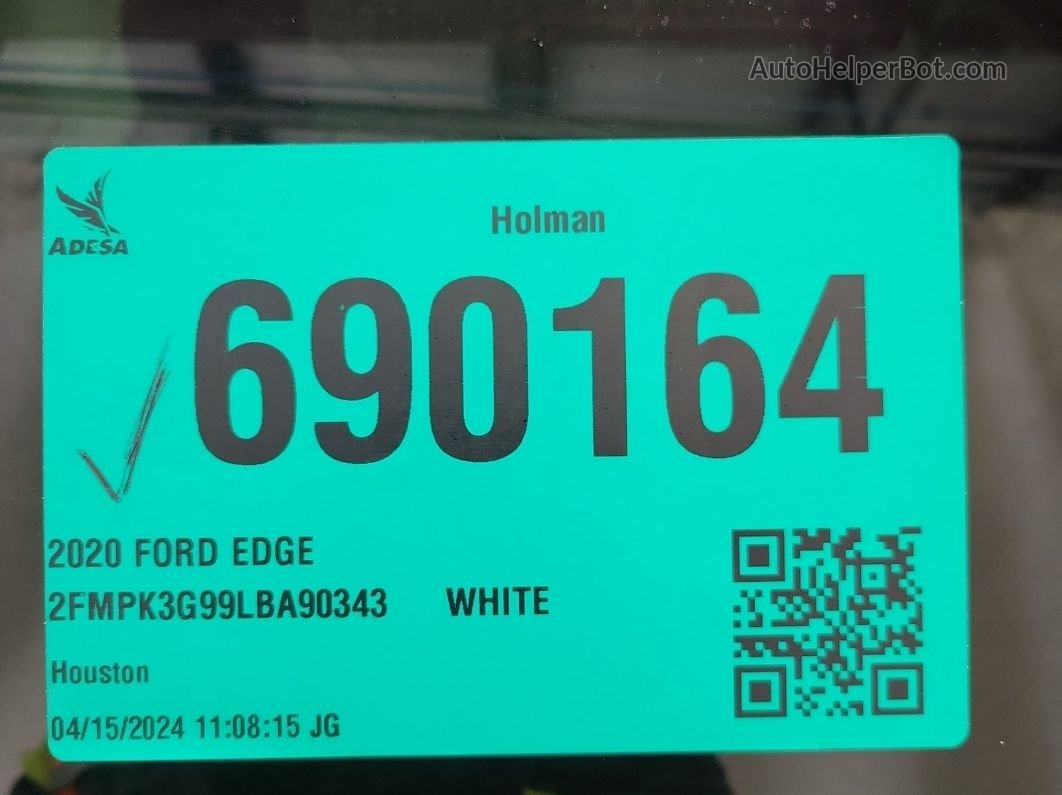 2020 Ford Edge Se vin: 2FMPK3G99LBA90343
