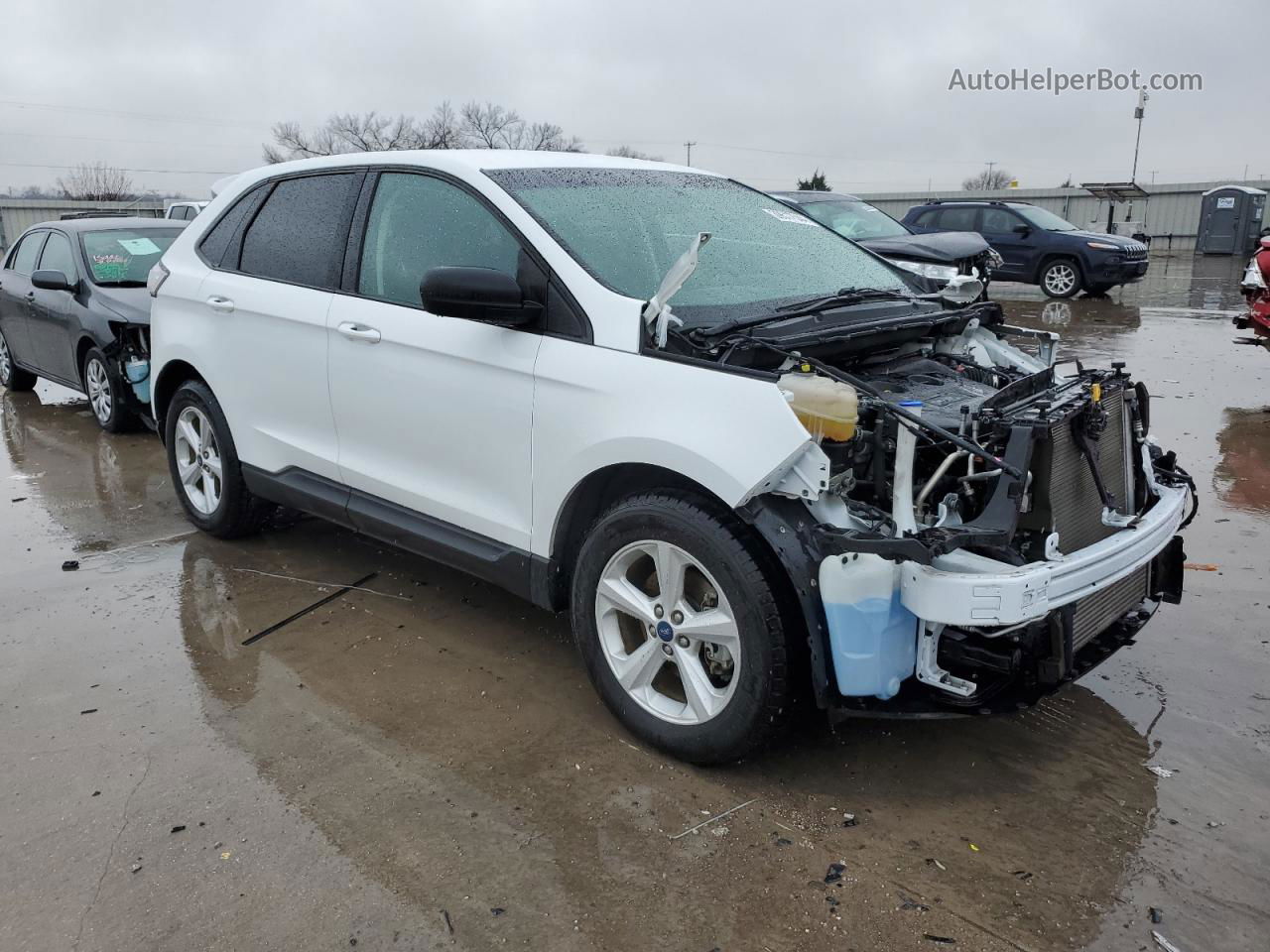 2018 Ford Edge Se White vin: 2FMPK3G9XJBC56494