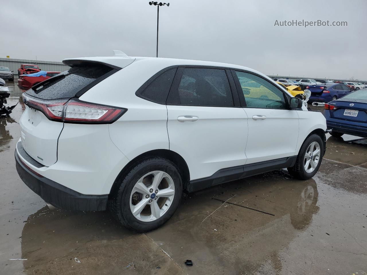 2018 Ford Edge Se White vin: 2FMPK3G9XJBC56494