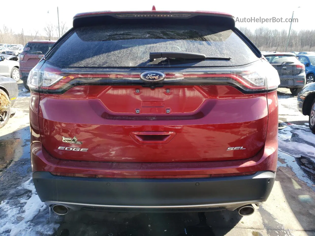 2018 Ford Edge Sel Burgundy vin: 2FMPK3J81JBC50471