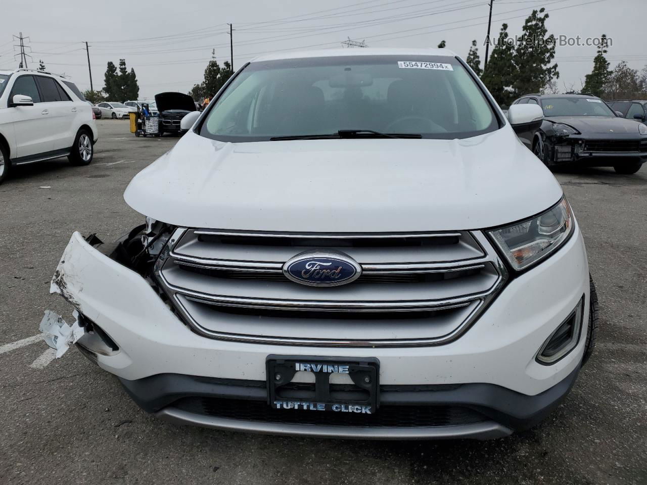 2018 Ford Edge Sel White vin: 2FMPK3J82JBB52999