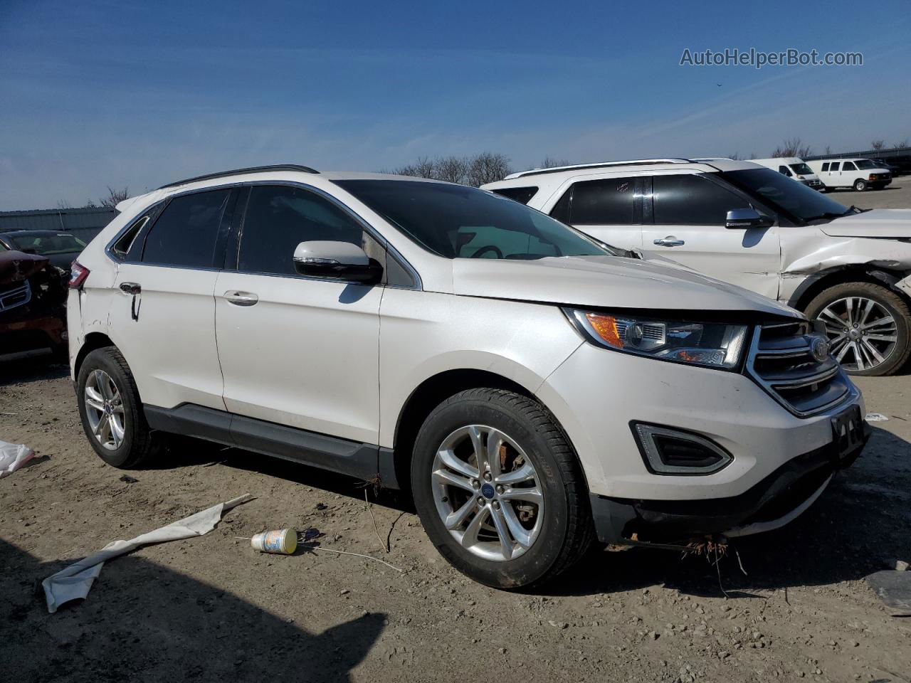 2016 Ford Edge Sel White vin: 2FMPK3J83GBB86894