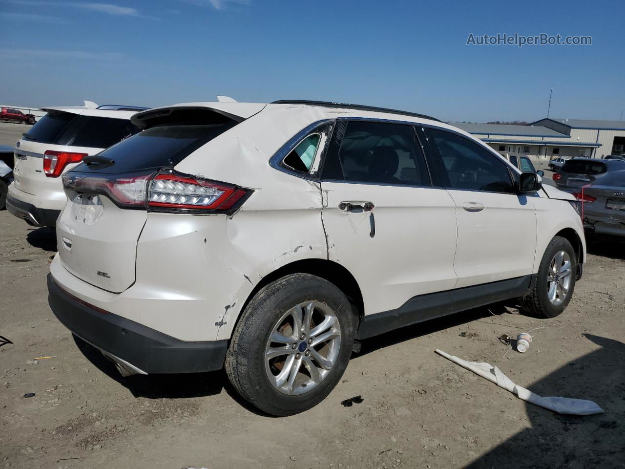 2016 Ford Edge Sel White vin: 2FMPK3J83GBB86894