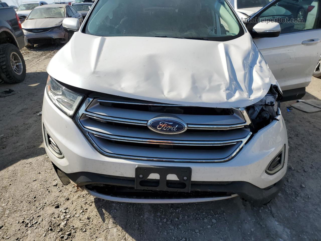 2016 Ford Edge Sel White vin: 2FMPK3J83GBB86894