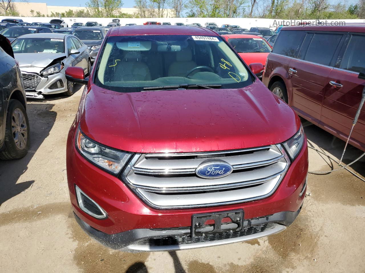 2017 Ford Edge Sel Burgundy vin: 2FMPK3J83HBB88775