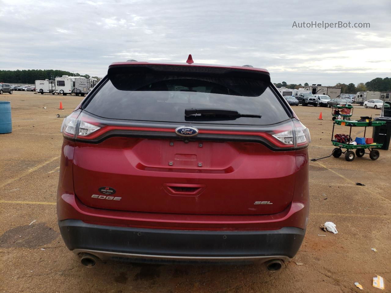 2018 Ford Edge Sel Red vin: 2FMPK3J84JBC00518