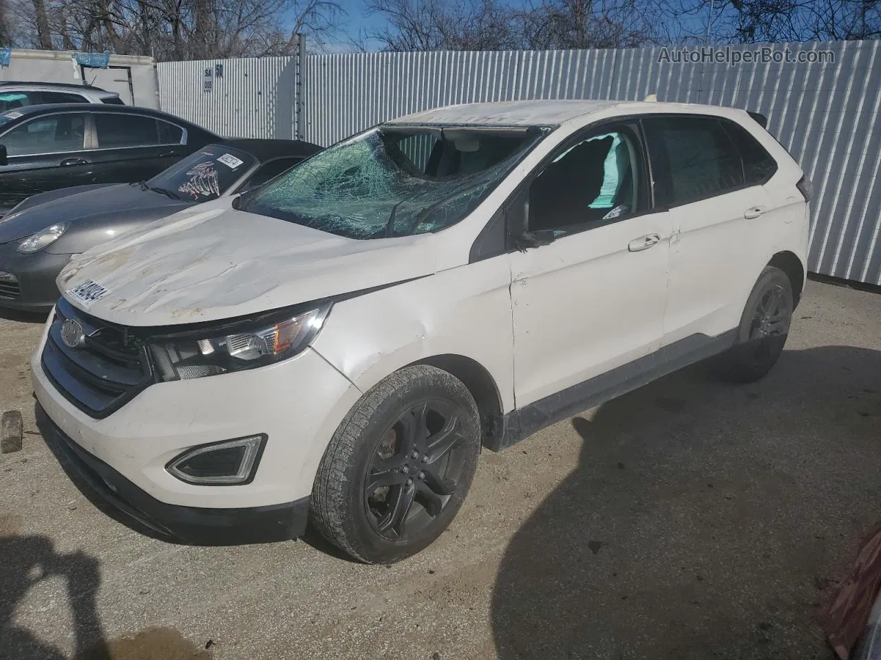 2018 Ford Edge Sel White vin: 2FMPK3J84JBC18159