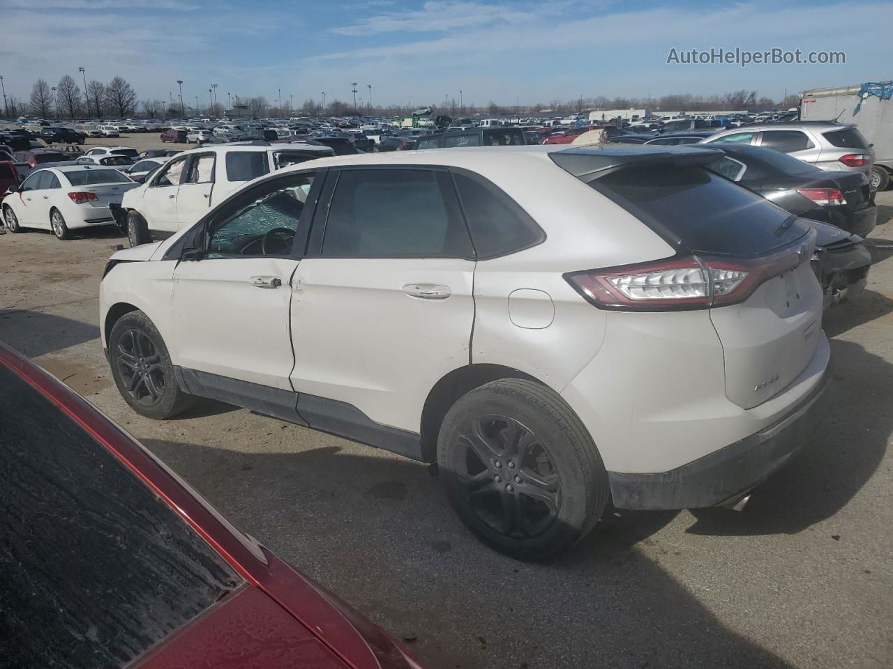 2018 Ford Edge Sel White vin: 2FMPK3J84JBC18159