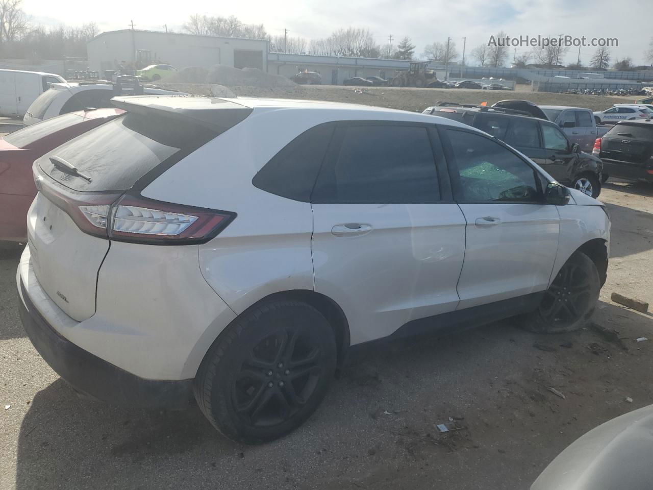 2018 Ford Edge Sel White vin: 2FMPK3J84JBC18159