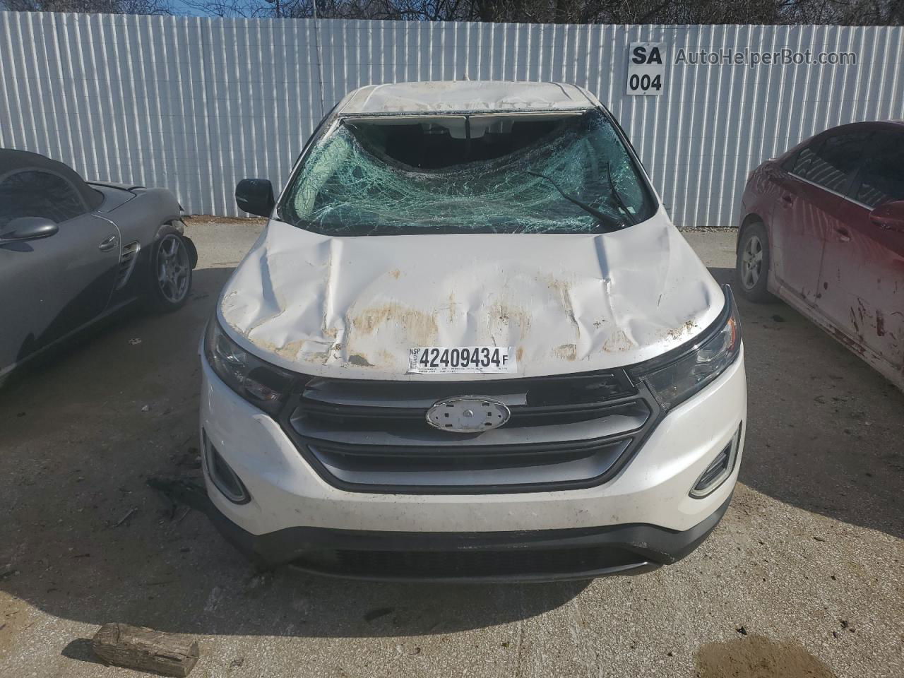 2018 Ford Edge Sel White vin: 2FMPK3J84JBC18159