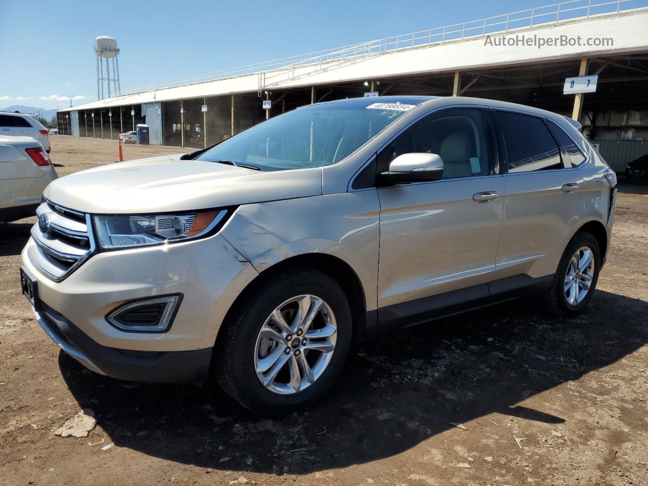 2017 Ford Edge Sel Beige vin: 2FMPK3J86HBC45485