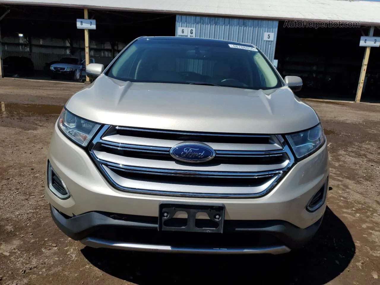 2017 Ford Edge Sel Beige vin: 2FMPK3J86HBC45485