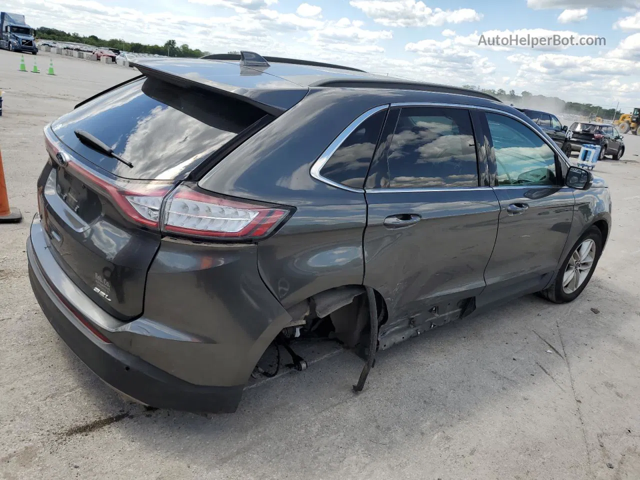 2016 Ford Edge Sel Gray vin: 2FMPK3J87GBB95257