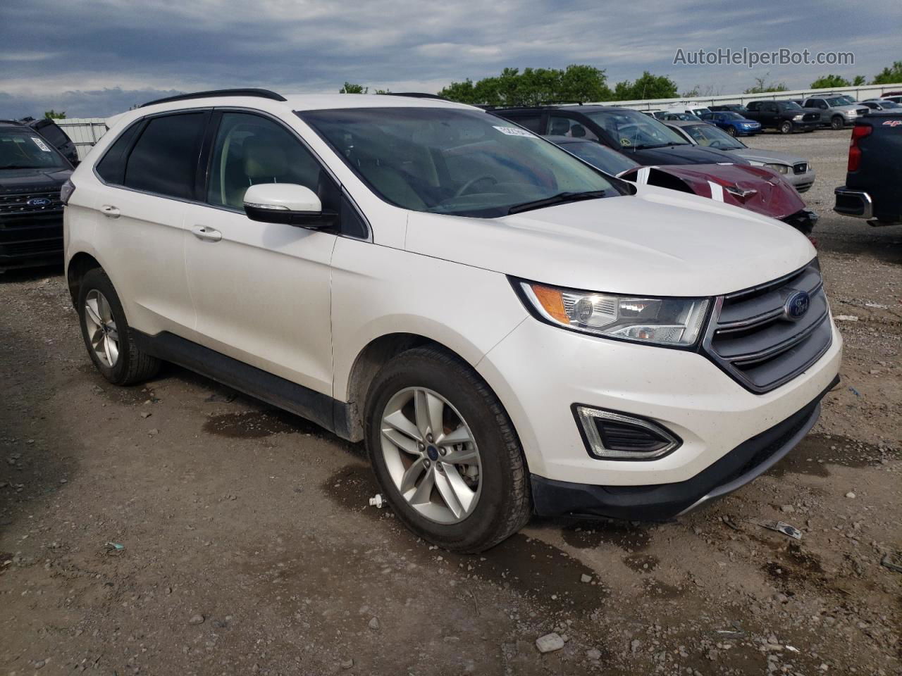 2016 Ford Edge Sel White vin: 2FMPK3J87GBC49530