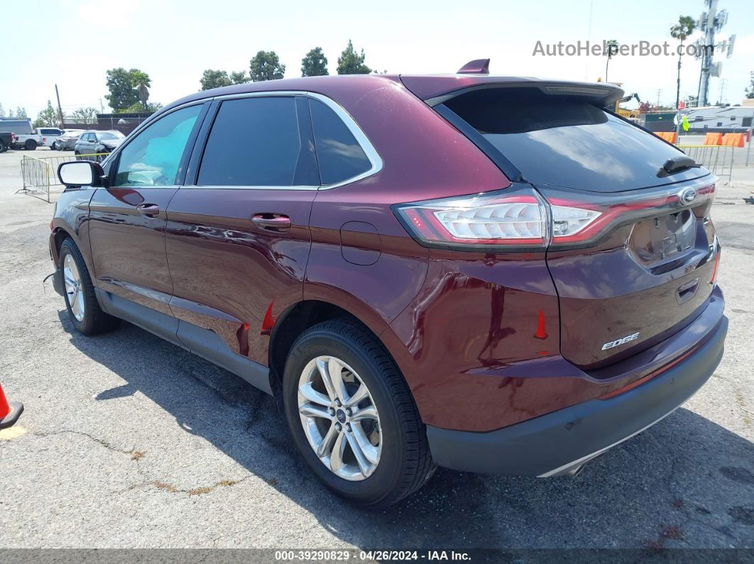 2017 Ford Edge Sel Burgundy vin: 2FMPK3J87HBB56928