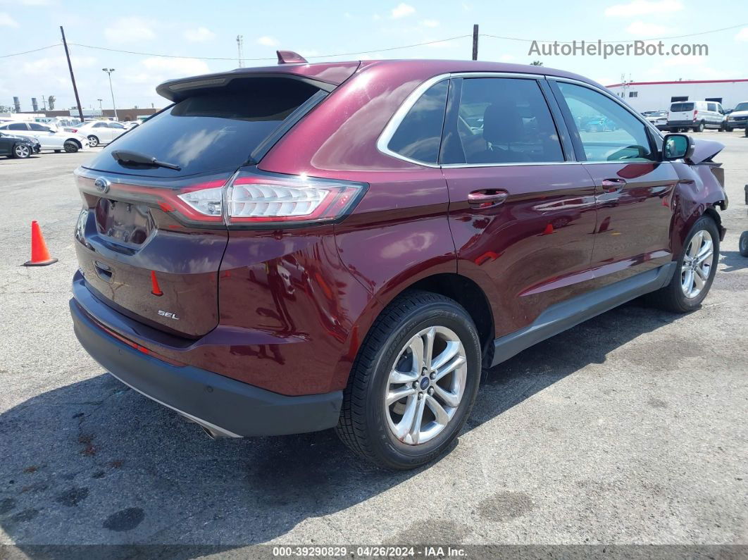 2017 Ford Edge Sel Burgundy vin: 2FMPK3J87HBB56928