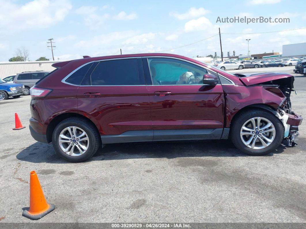 2017 Ford Edge Sel Burgundy vin: 2FMPK3J87HBB56928