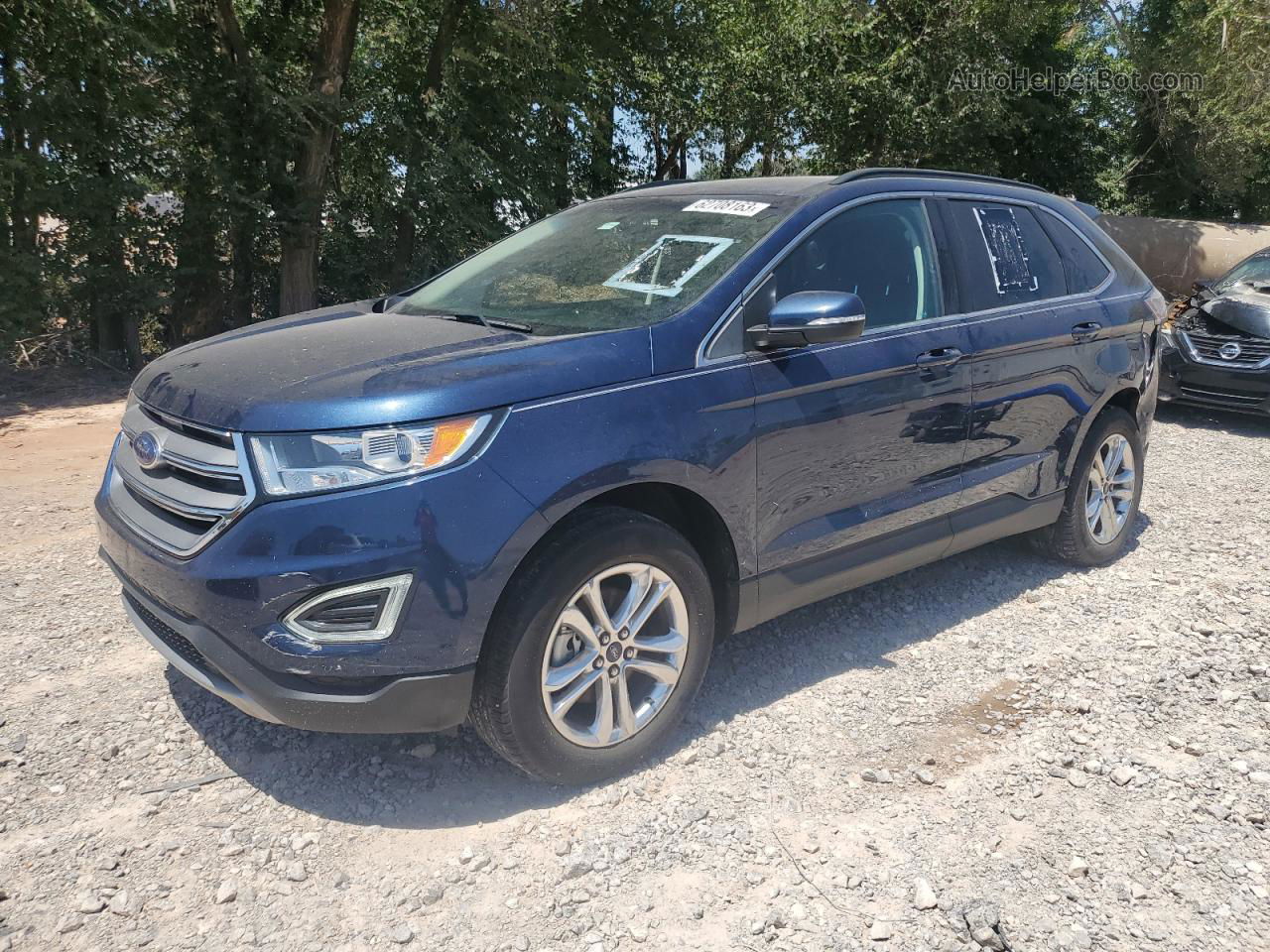 2017 Ford Edge Sel Синий vin: 2FMPK3J87HBC48900