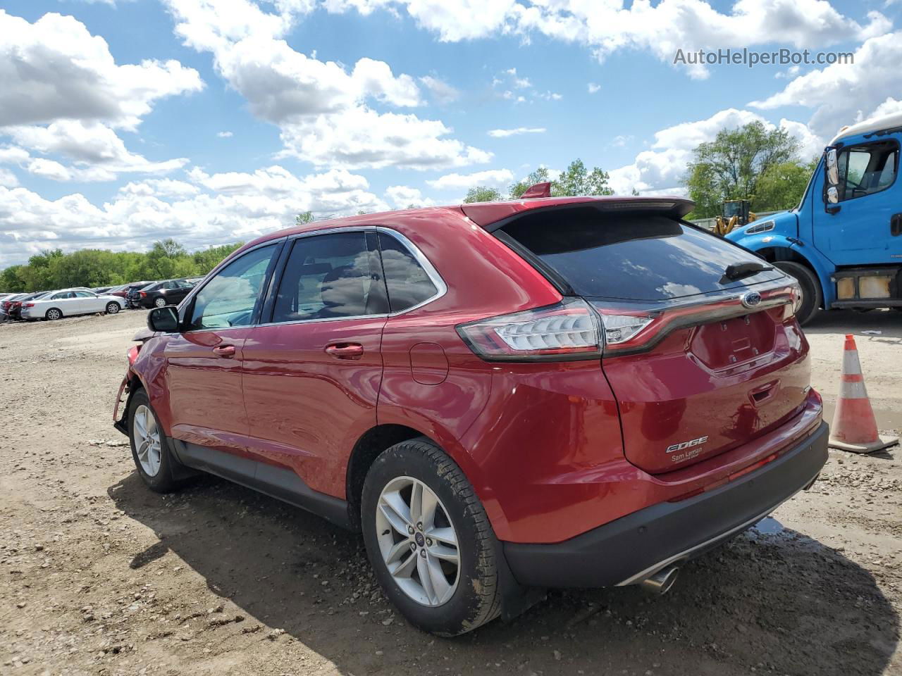 2018 Ford Edge Sel Burgundy vin: 2FMPK3J88JBC10503