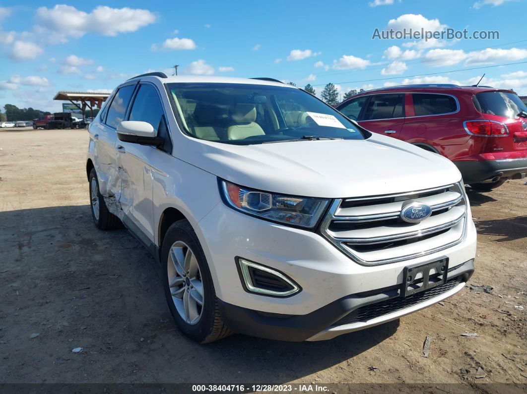 2017 Ford Edge Sel White vin: 2FMPK3J8XHBC15714