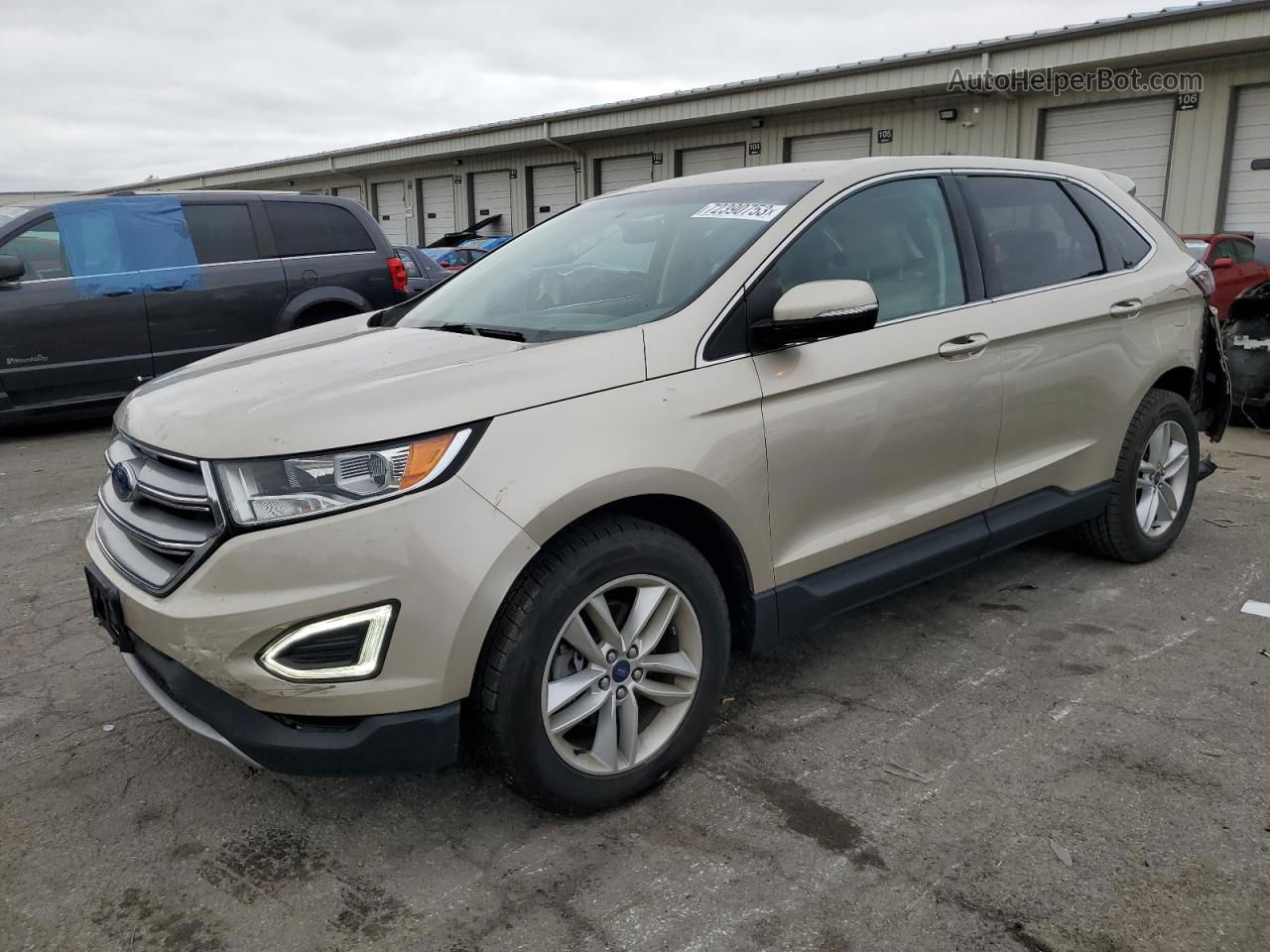 2017 Ford Edge Sel Beige vin: 2FMPK3J90HBB68007