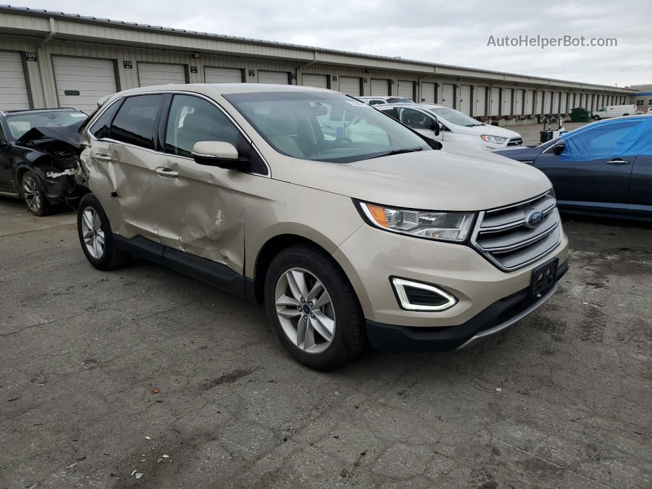 2017 Ford Edge Sel Beige vin: 2FMPK3J90HBB68007