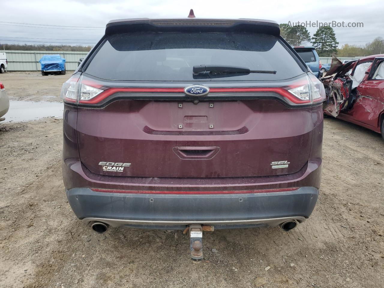 2017 Ford Edge Sel Burgundy vin: 2FMPK3J90HBB86877