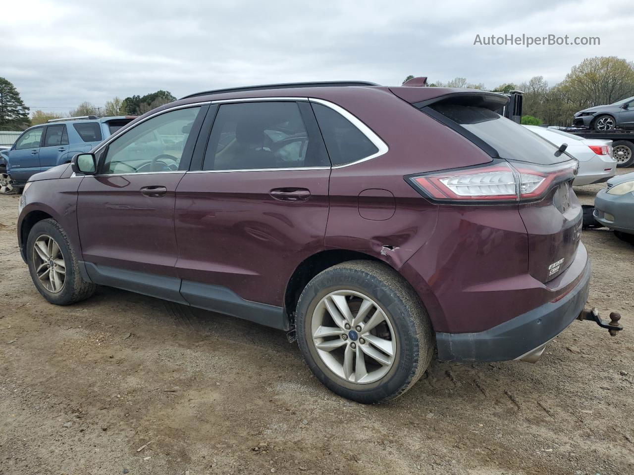 2017 Ford Edge Sel Burgundy vin: 2FMPK3J90HBB86877