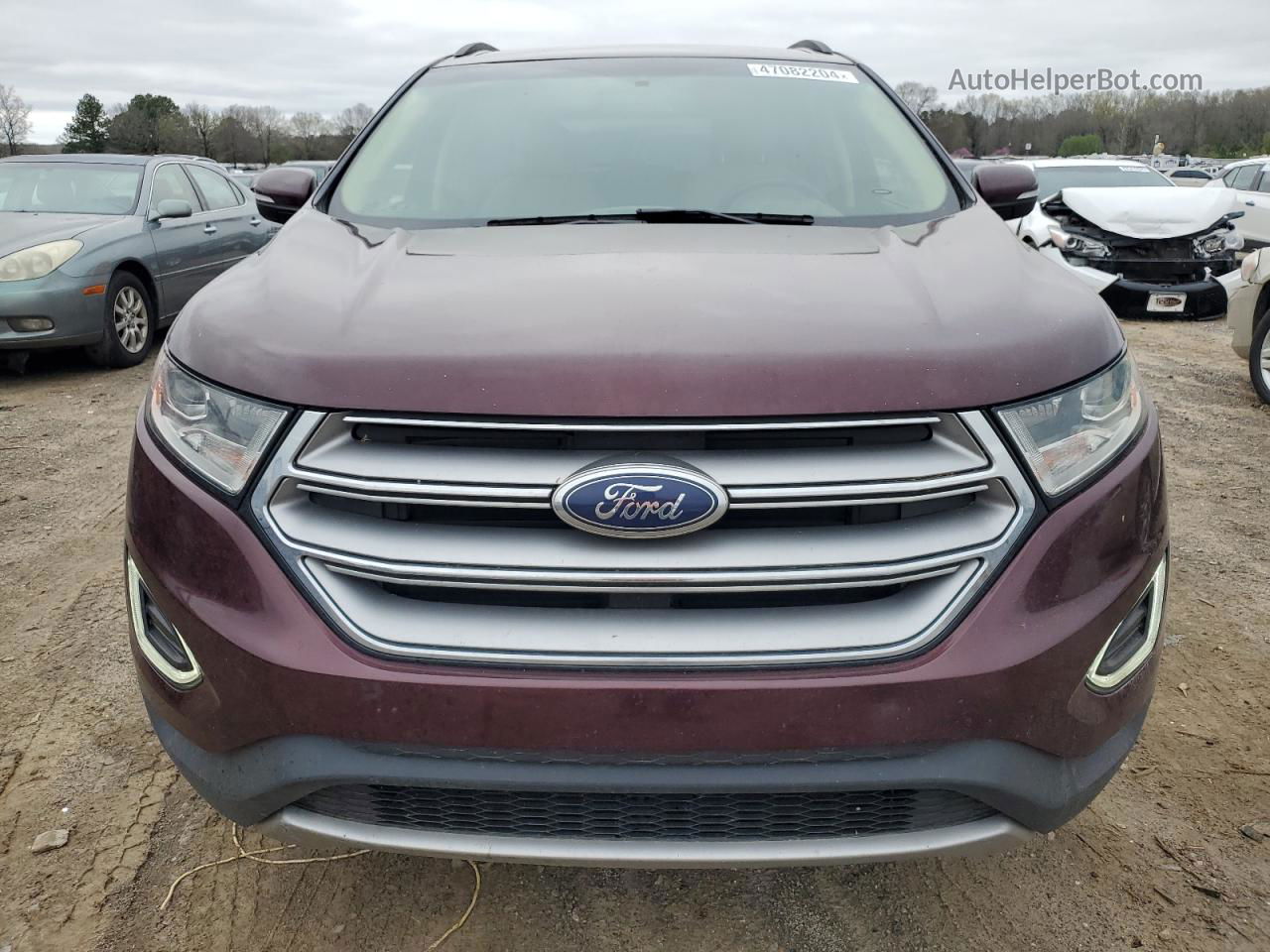 2017 Ford Edge Sel Burgundy vin: 2FMPK3J90HBB86877