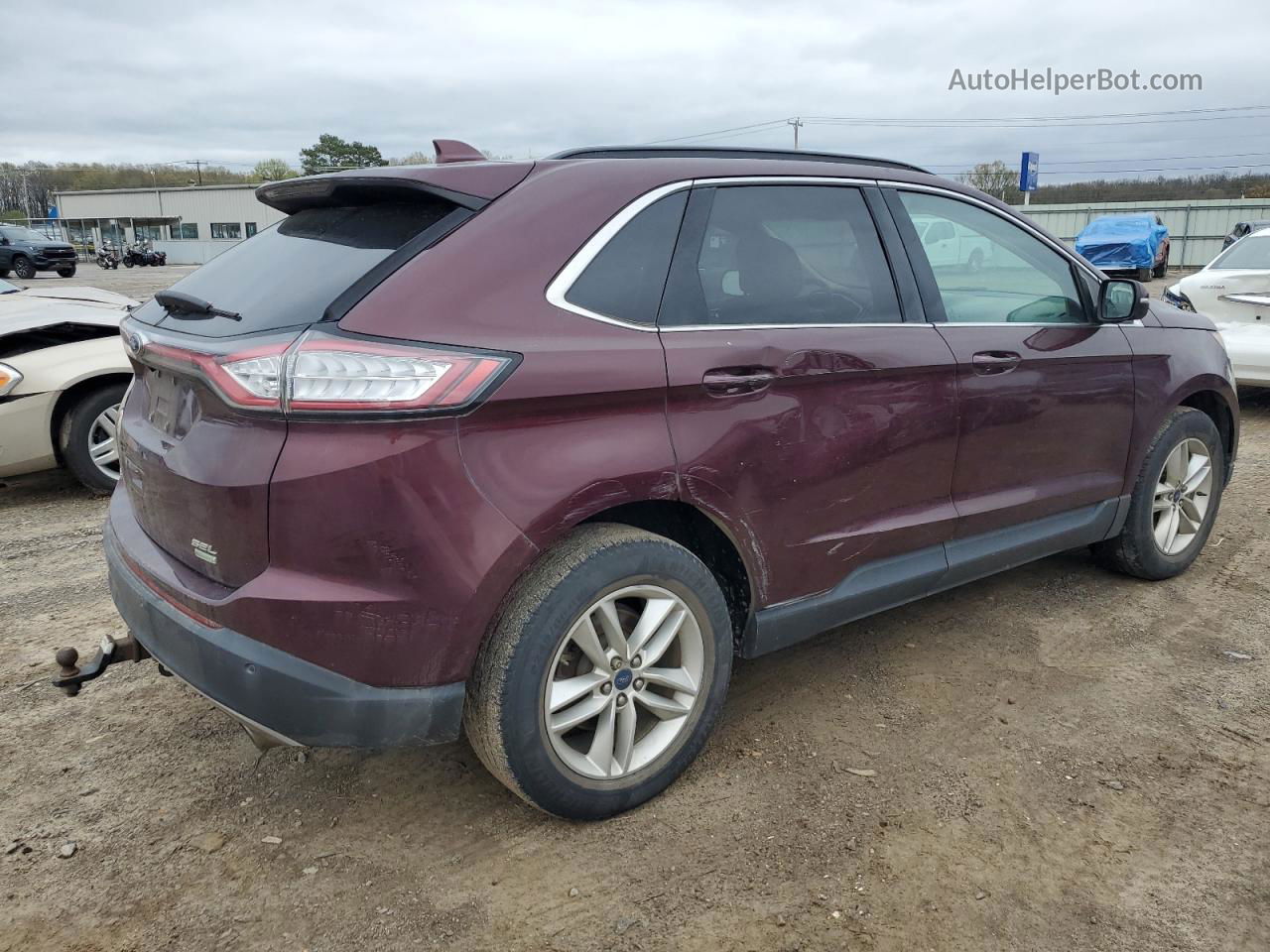 2017 Ford Edge Sel Burgundy vin: 2FMPK3J90HBB86877