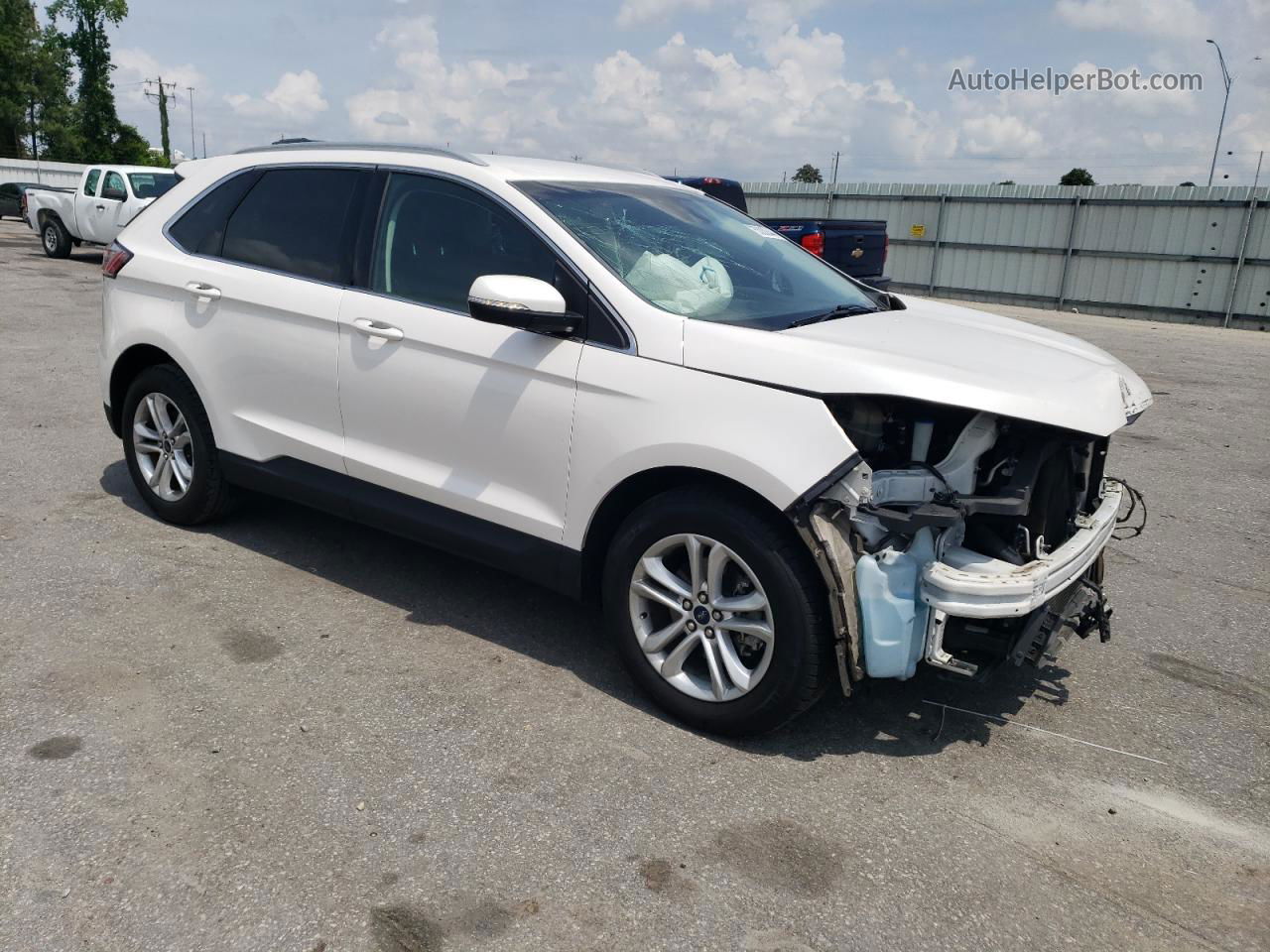 2019 Ford Edge Sel White vin: 2FMPK3J90KBB40070