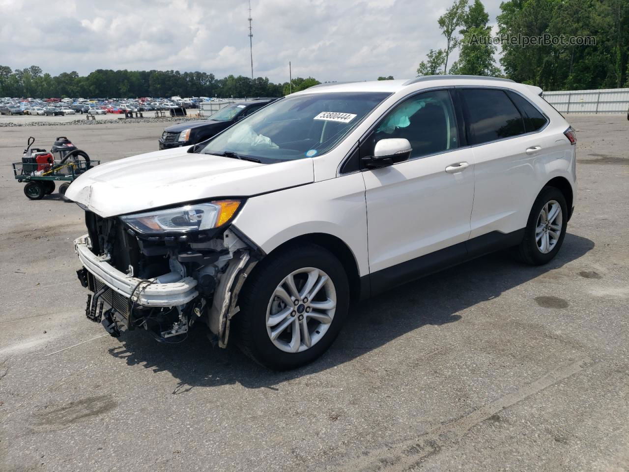 2019 Ford Edge Sel White vin: 2FMPK3J90KBB40070