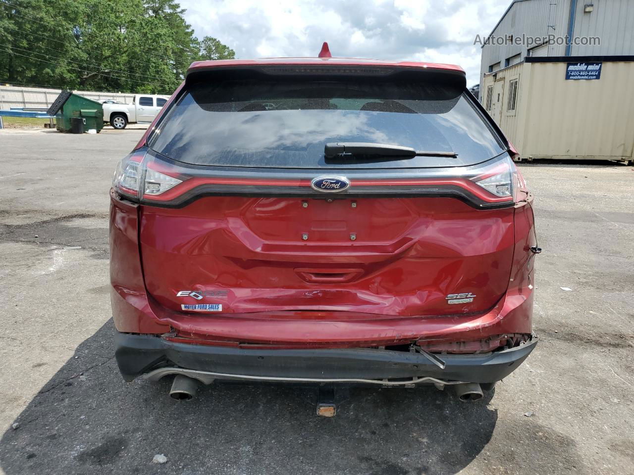 2016 Ford Edge Sel Red vin: 2FMPK3J91GBC34661